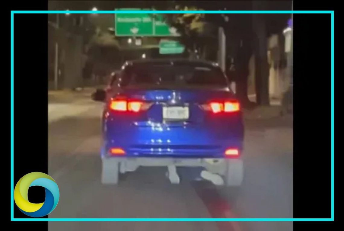 ¡Brutal atropello! Conductor arrastra por varios metros a motociclista y se da a la fuga