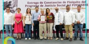De tener con el FOVISSSTE deudas impagables, 300 personas regresan a casa, en Chetumal, sin deber un solo peso: Mara Lezama