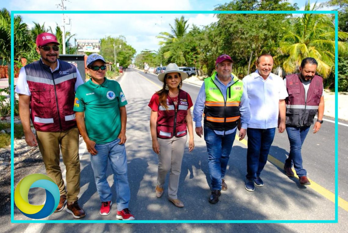 Constata Mara Lezama rehabilitación del tramo carretero Kantunilkín – Chiquilá, realizada por la SICT