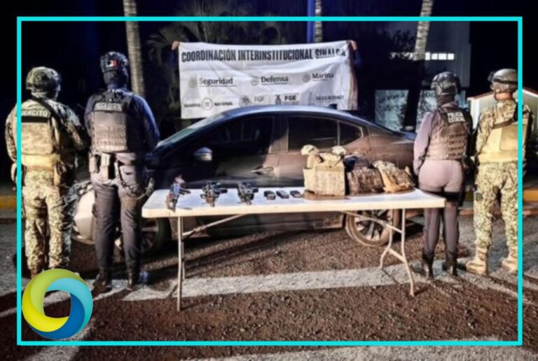 Tras ataque, elementos de seguridad sinaloenses aseguraron armamento del ejército