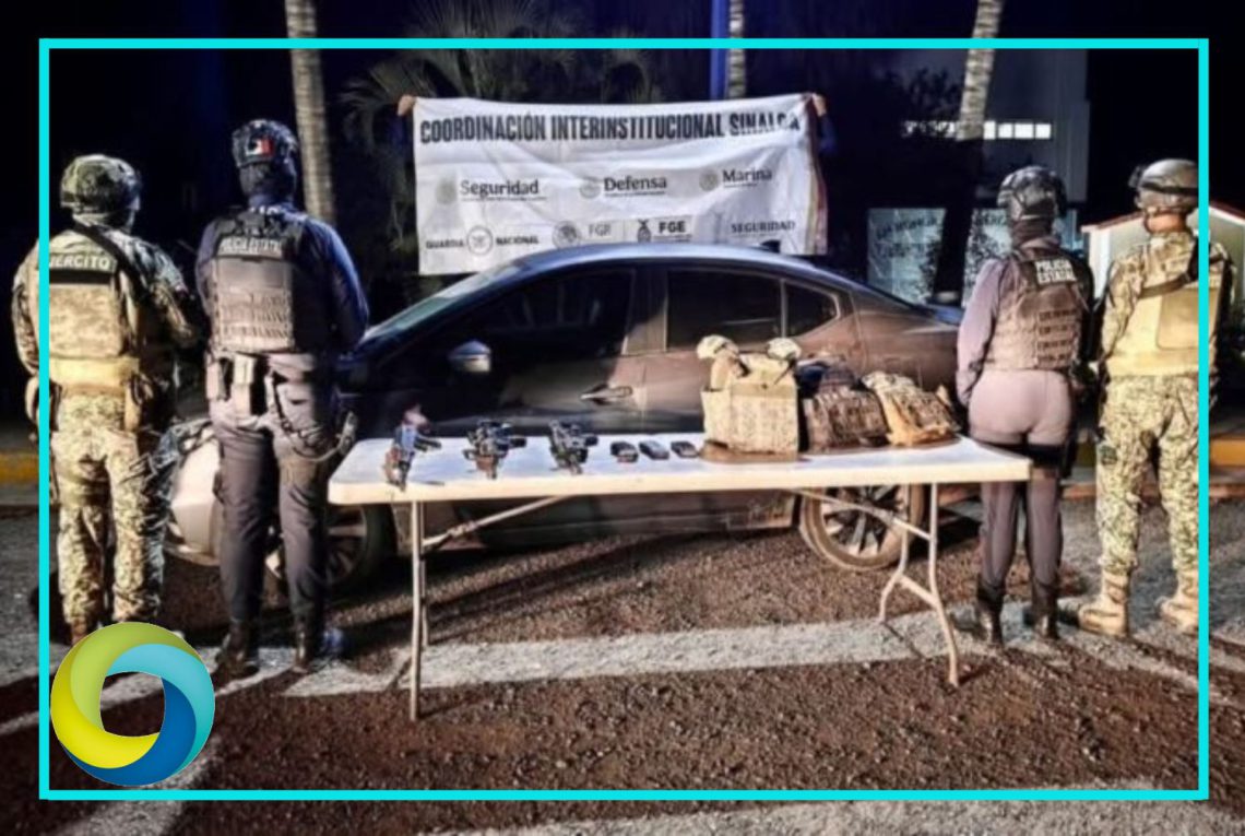 Tras ataque, elementos de seguridad sinaloenses aseguraron armamento del ejército