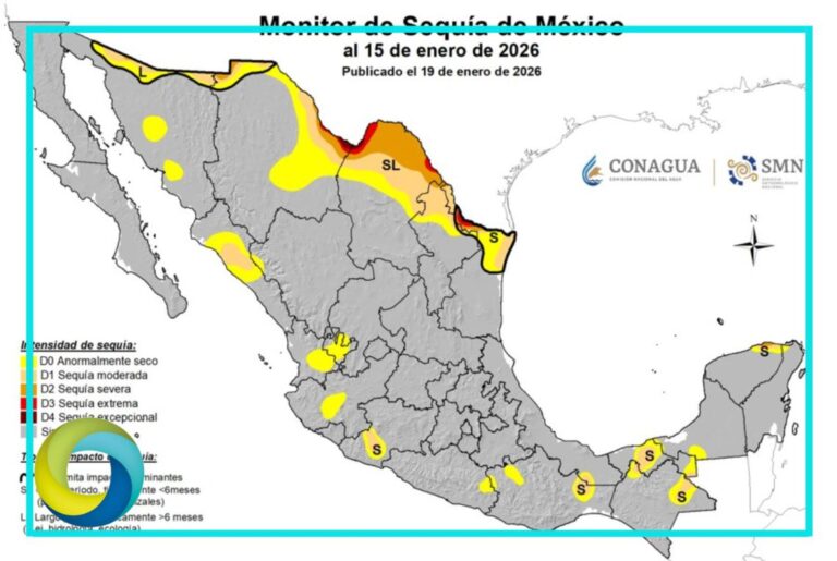 México vence a la sequía en 2026; solo el 7% del país está afectado