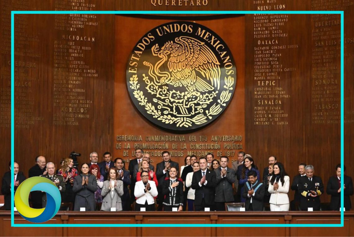 Con Claudia Sheinbaum, Mara Lezama refrenda compromiso con la justicia social en el 109 aniversario de la Constitución