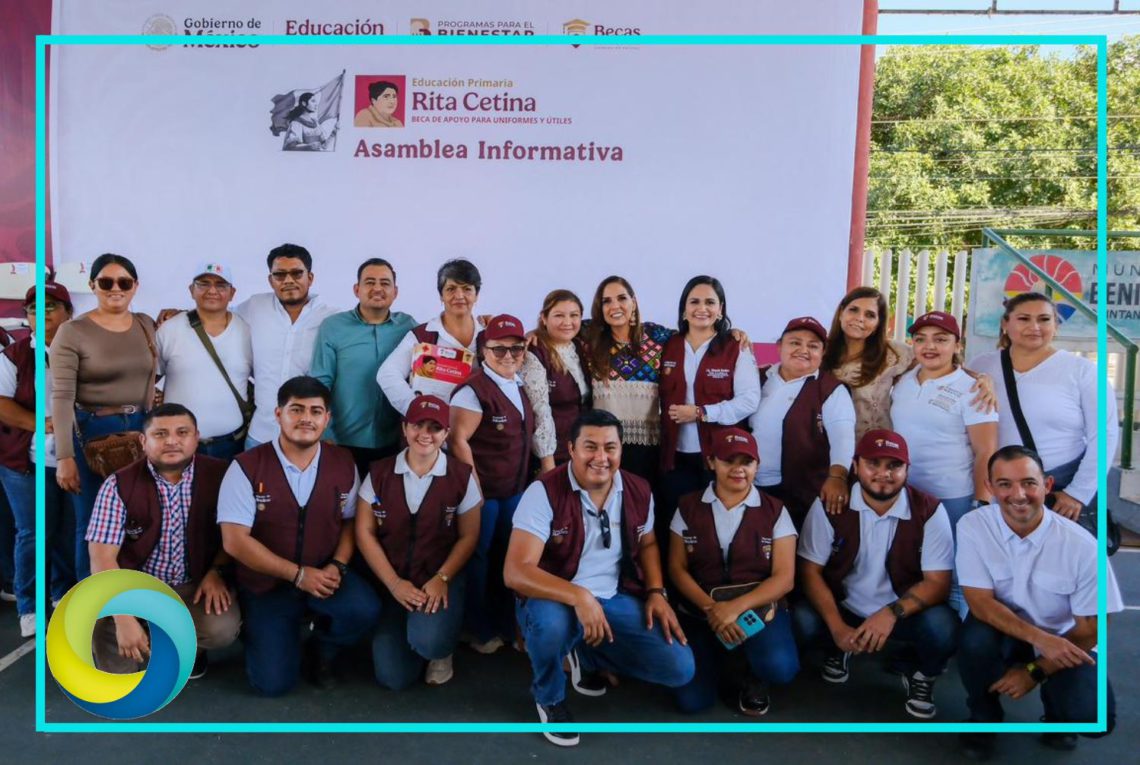 Encabeza Mara Lezama asamblea informativa de la beca “Rita Cetina” para estudiantes de primaria, en Cancún