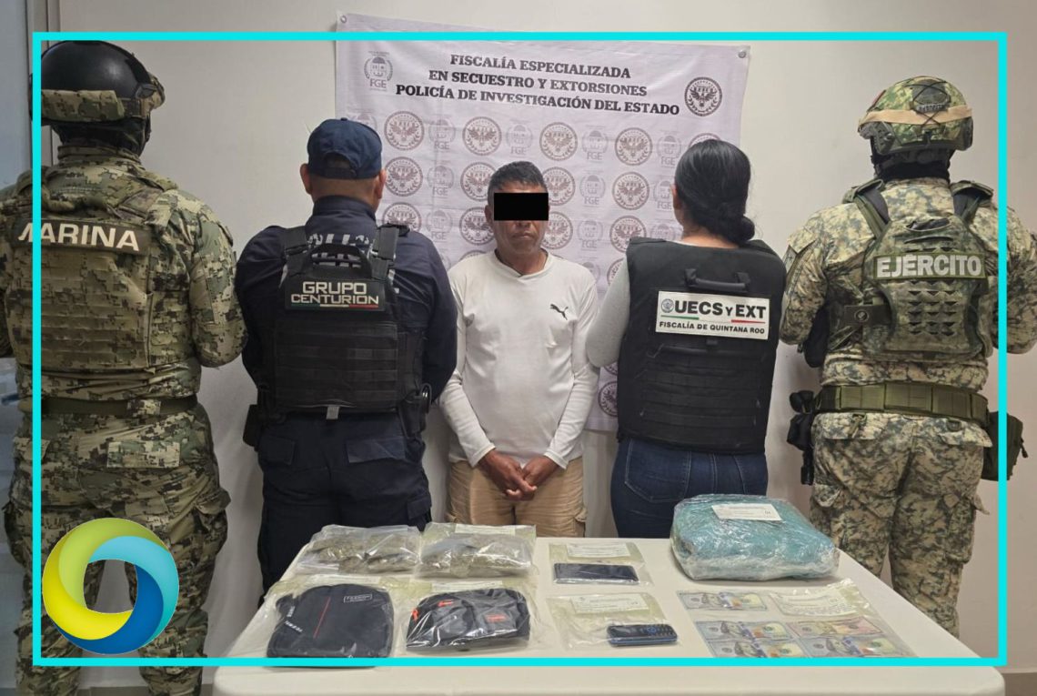 Captura Fiscalía y Grupo Centurión a cinco masculinos por extorsión en Isla Mujeres