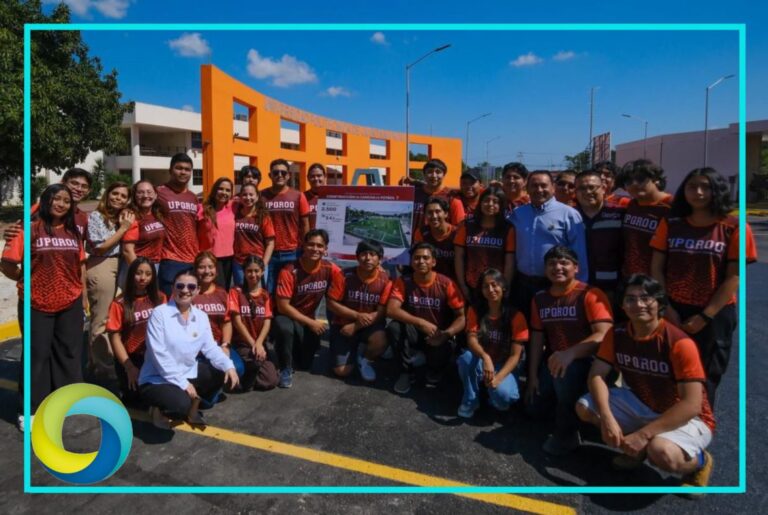 Mara Lezama anuncia construcción de cancha de fútbol 7 en la Universidad Politécnica de Quintana Roo