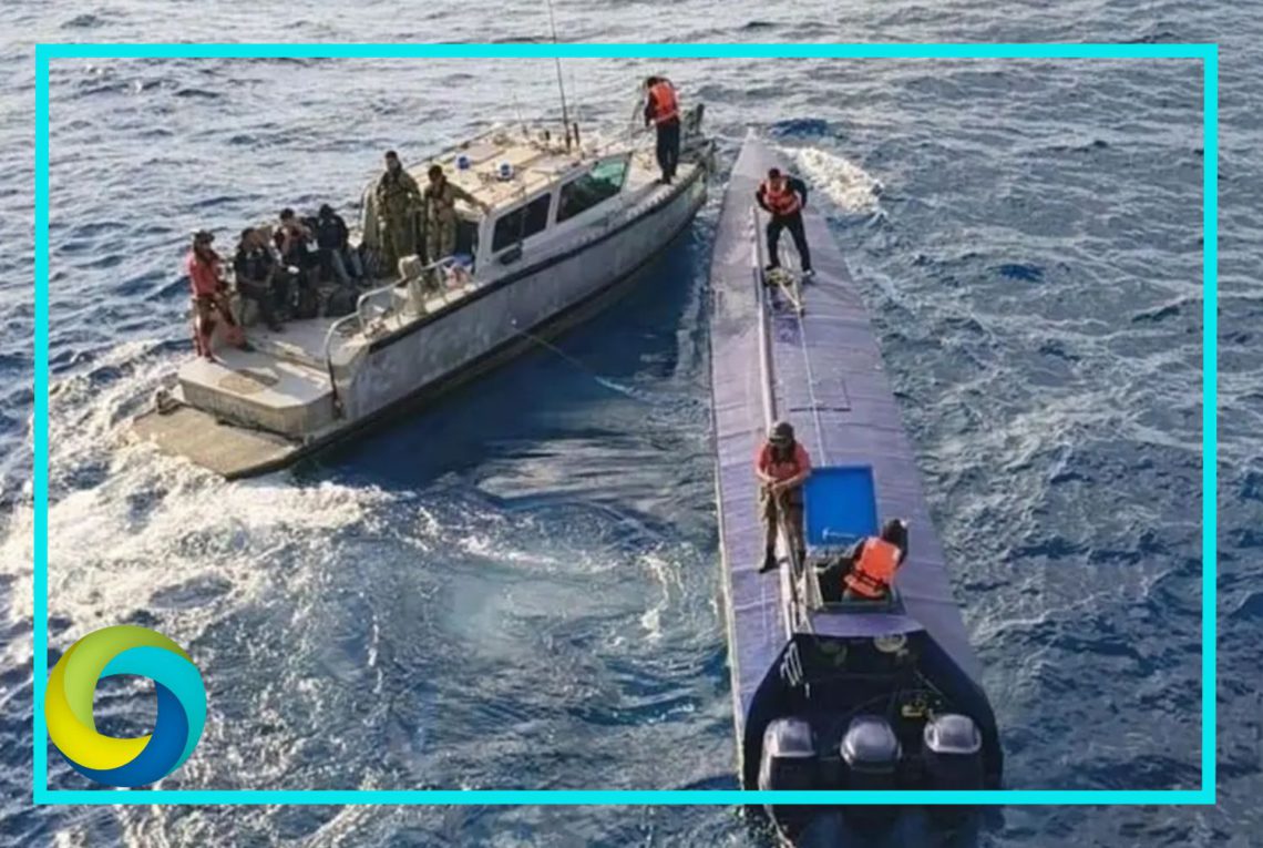 Marina intercepta “semisumergible” con 4 toneladas de cocaína en Colima