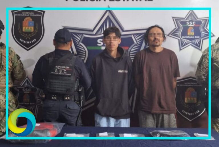 Aseguran a dos sujetos en posesión de varias dosis de drogas en Cancún